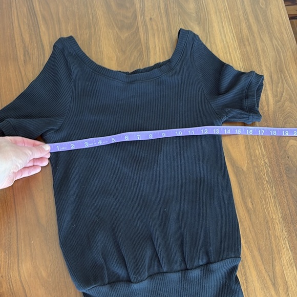 Free People Beach Ribbed Black Bodycon Dress Open Back Size Small - Picture 7 of 8